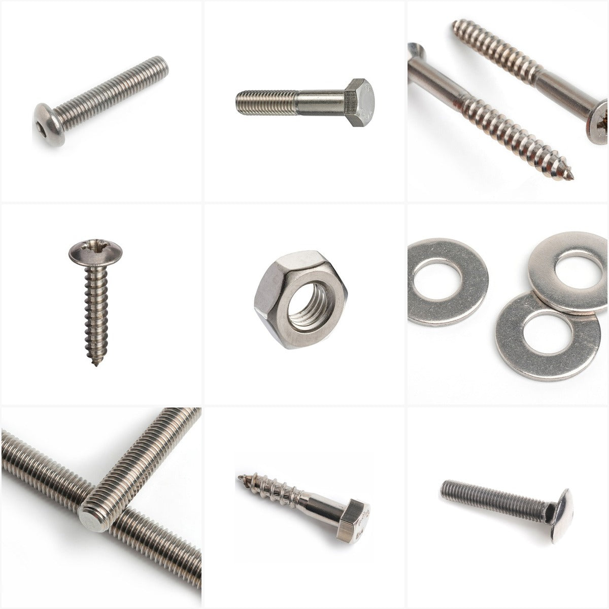 Stainless Steel A2 Fastenings | Corrosion-Resistant Fixings — product variety collage