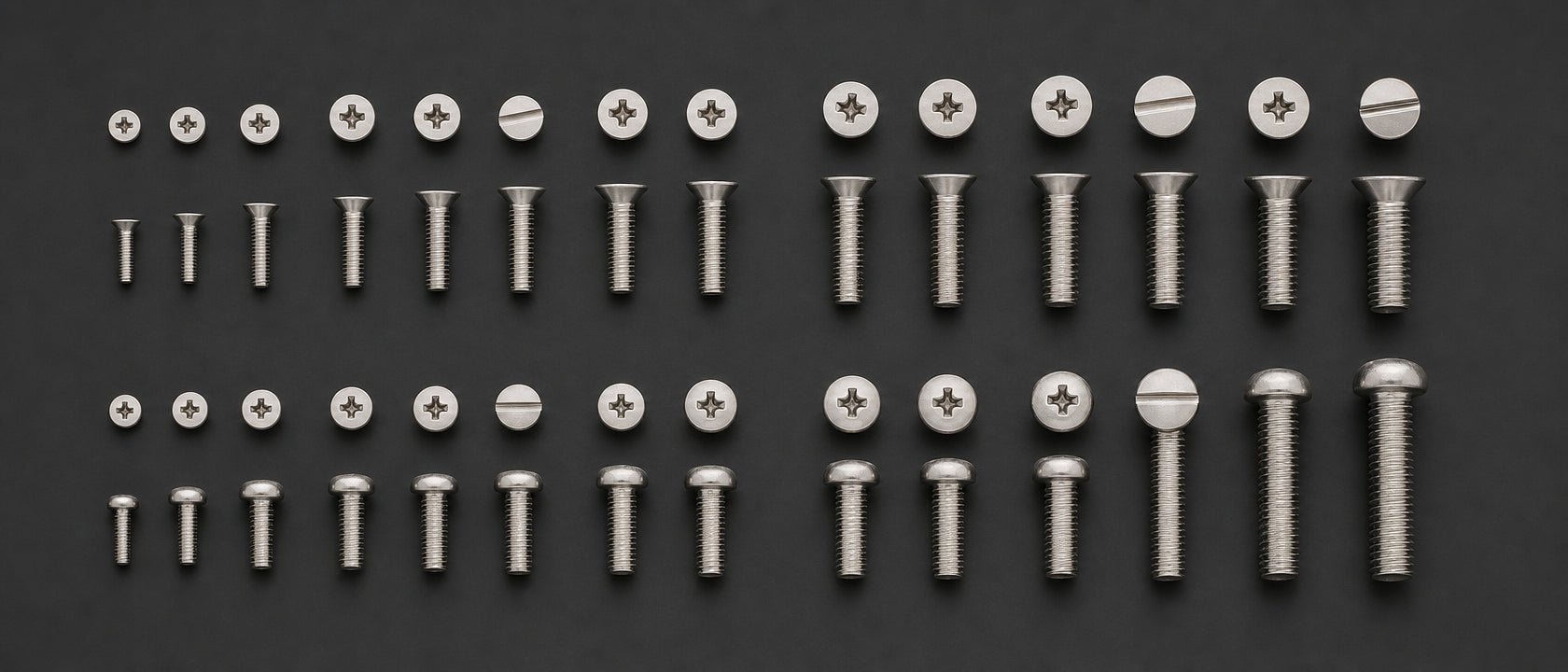 A2 Machine Screws | Pozi & Slotted Countersunk & Pan Head