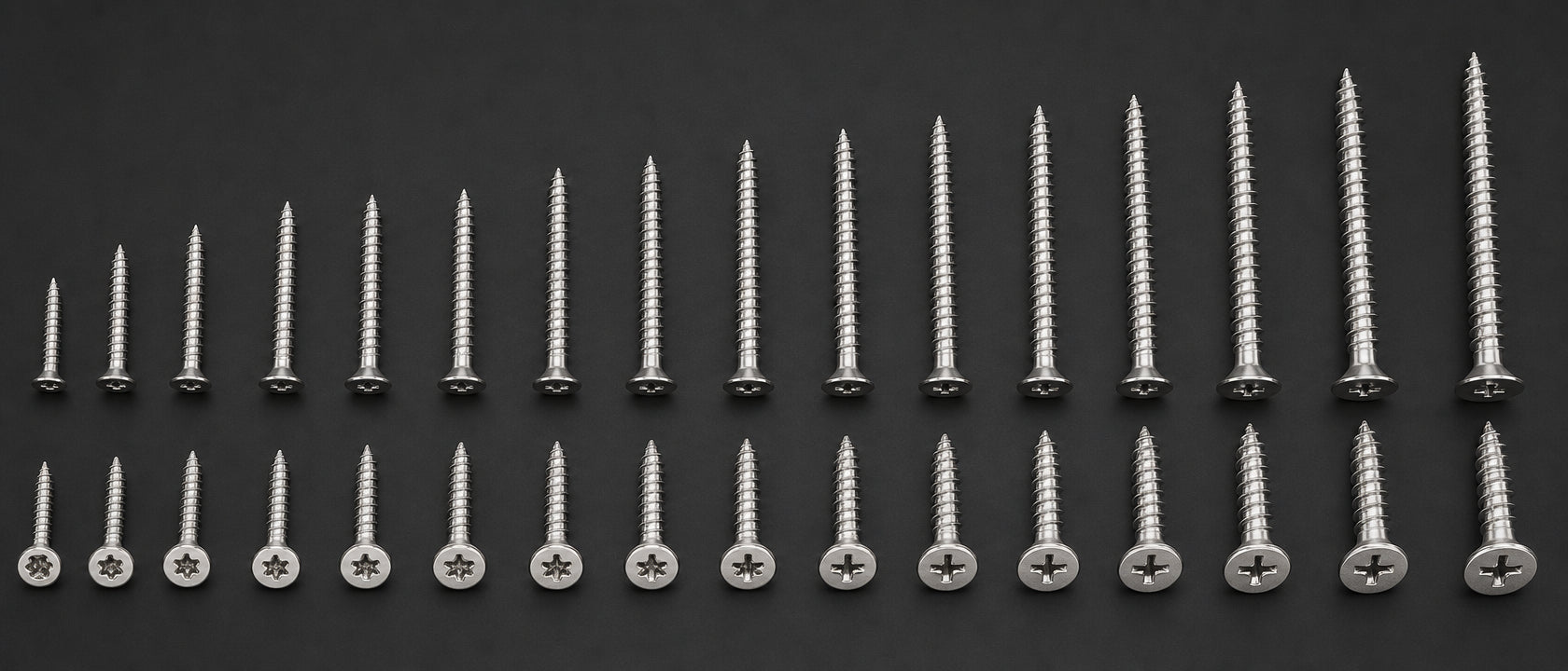 A4 316 Stainless Chipboard Screws | Torx & Pozi
