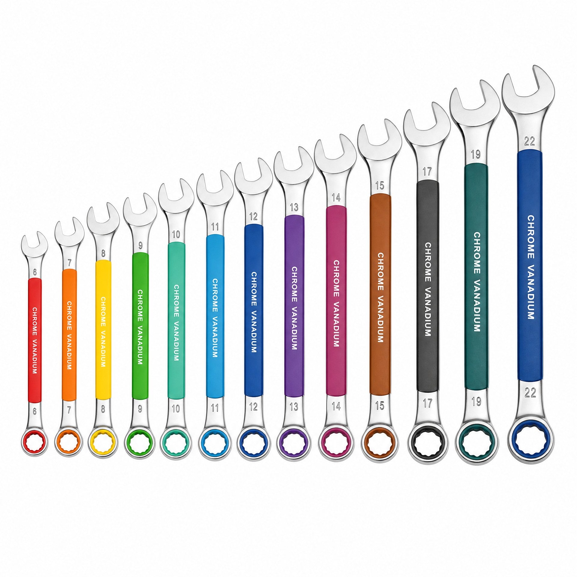 13PCE COLOURED COMBI SPANNER SET