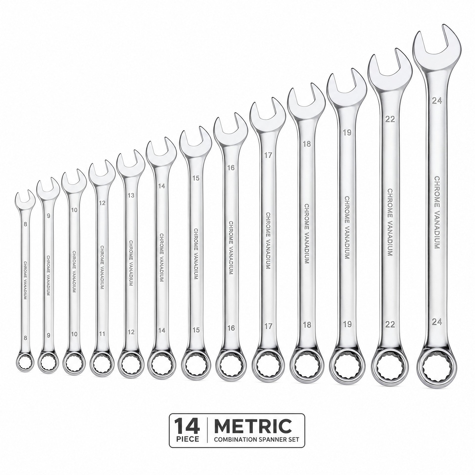 14 PC METRIC COMBINATION SPANNER SET