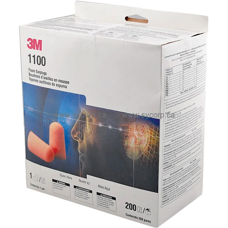 3M 1100 Foam Un-Corded Ear Plugs (200 Prs) Snr 37 - Duchy Fasteners
