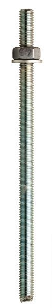 M20 X 400MM PLAIN END RESIN STUD BRIGHT ZINC PLATED