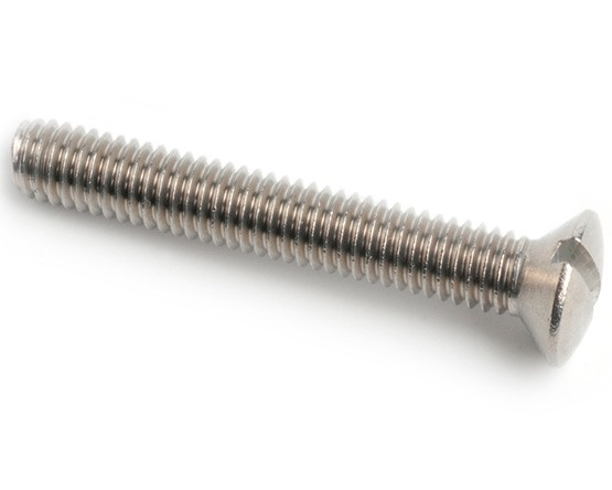 M10 x 35 - Slotted Rsd Countersunk Machine Screw DIN 964 A2 - Duchy Fasteners