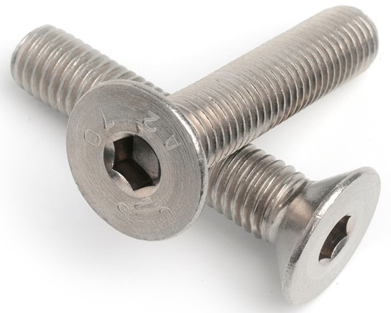 M10 x 25 - Socket Pin Countersunk 304 Ss A2 - Duchy Fasteners