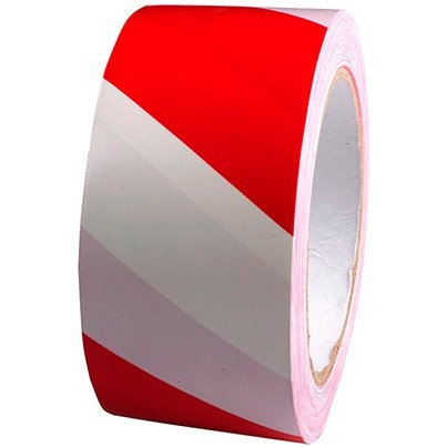 Red And White Barrier Tape (Non Adhesive) 72Mm X 500M - Duchy Fasteners
