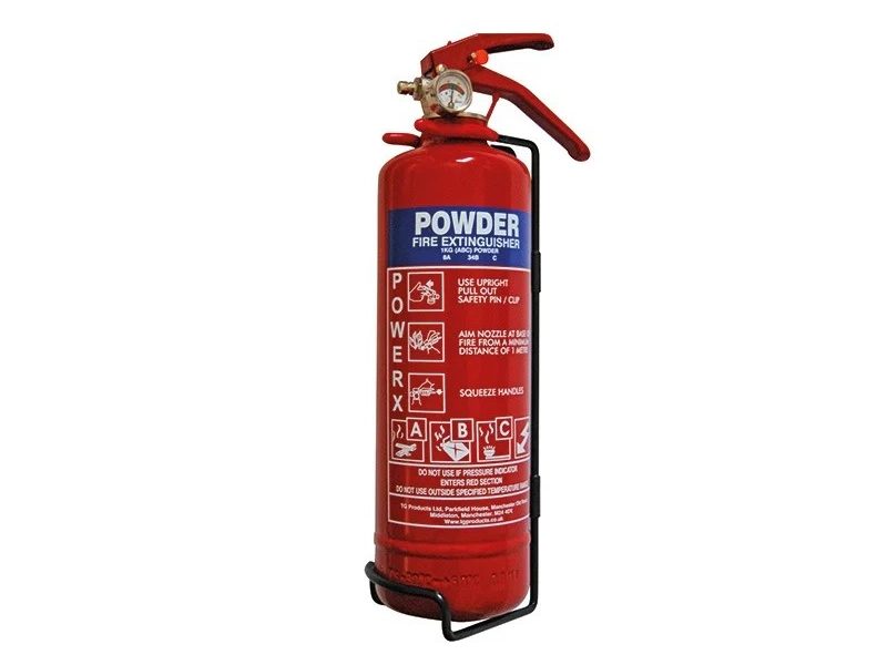 card 1 kg powder fire extinguisher with gauge workplace