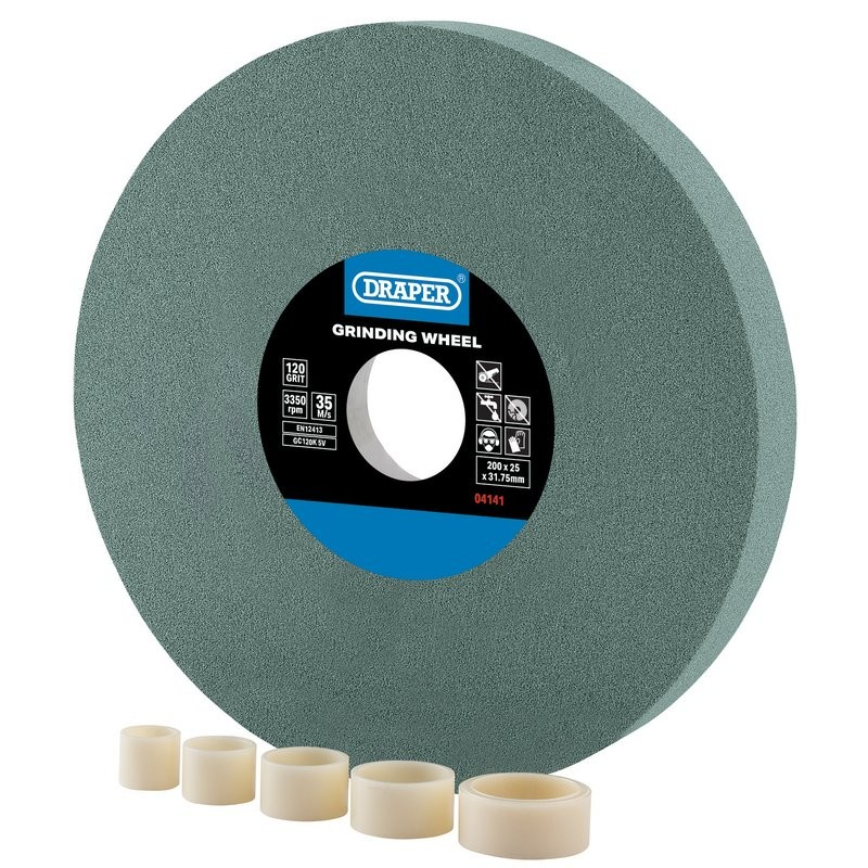 Silicon Carbide Bench Grinding Wheel, 200 X 25Mm, 120G - Duchy Fasteners