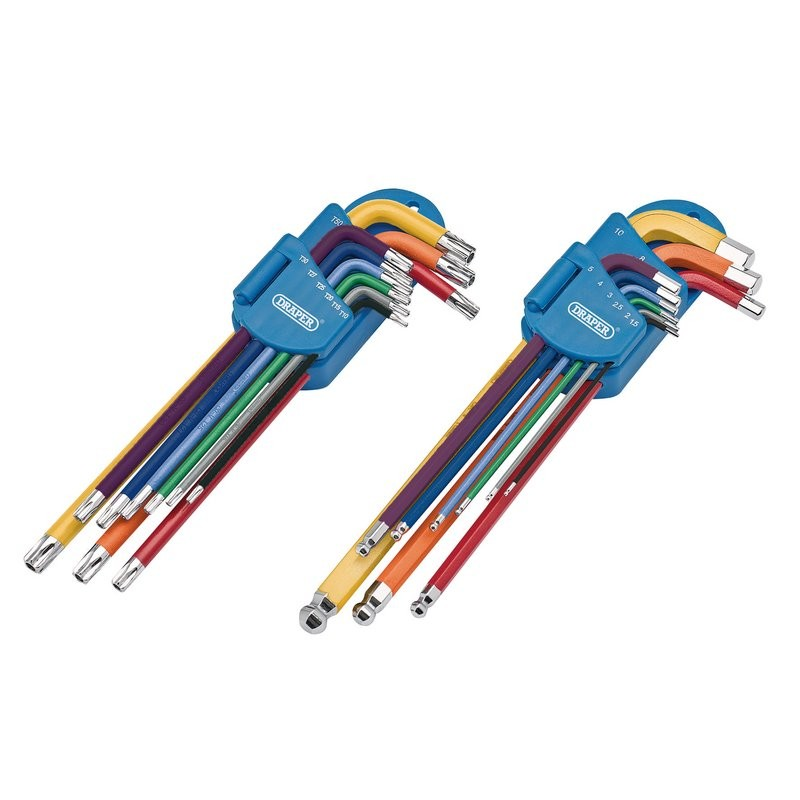 Metric Long Arm Torx Star & Hex Key Set (18Pce) - Duchy Fasteners