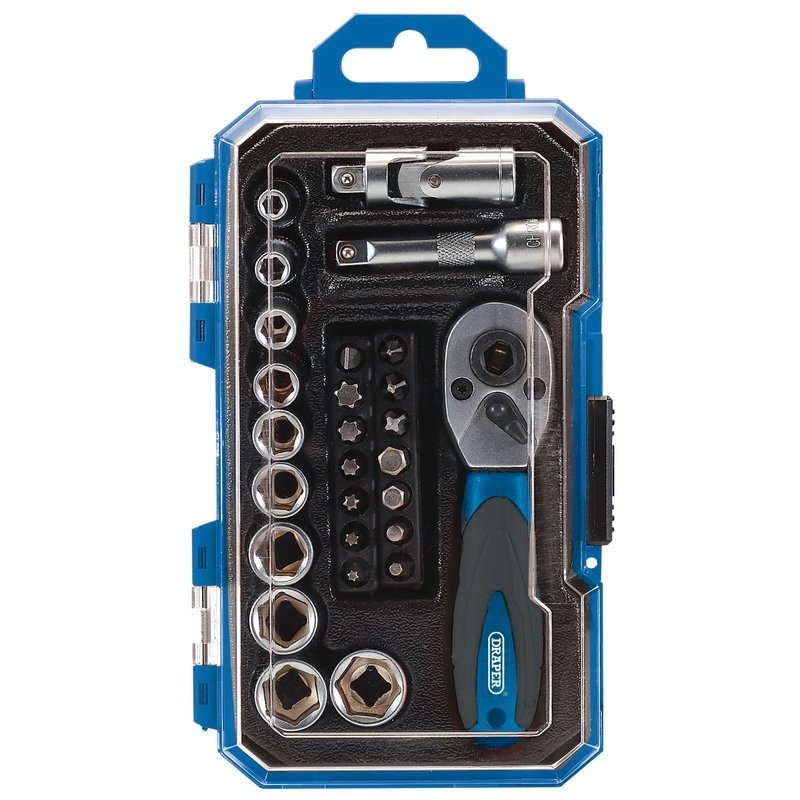 Deep Socket Set On Metal Rail, 1/2" Square. Dr. (12 Piece)