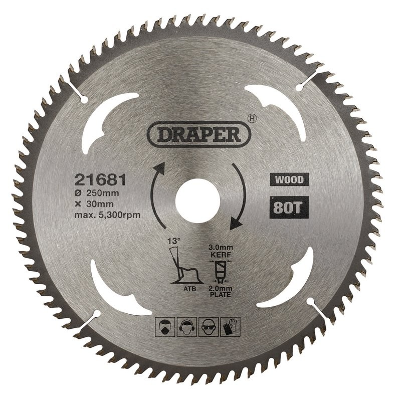250X30 80T TCT BLADE LAMINATES/PLASTIC | Duchy Fasteners Cornwall