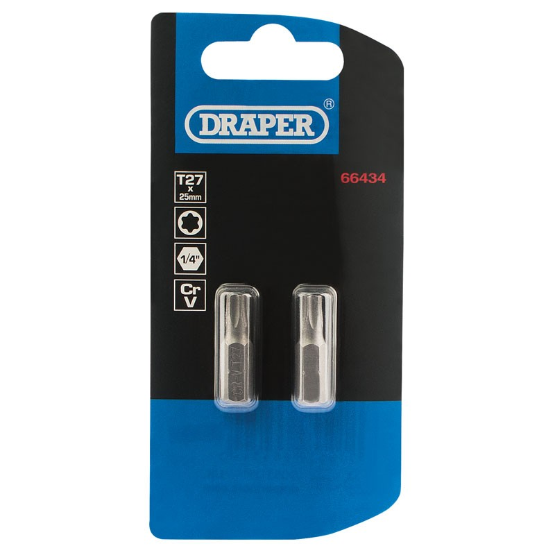 T27 Torx Star 1/4"Hex Bit 25Mm - Duchy Fasteners