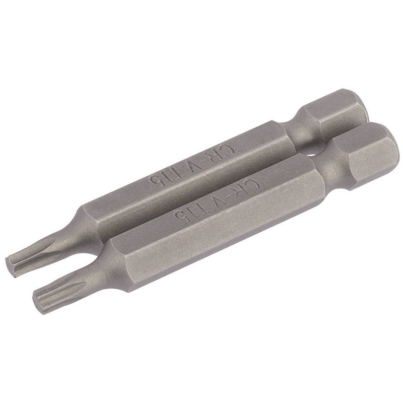 T15 Torx Star 1/4"Hex Bit 50Mm (2 Pack) - Duchy Fasteners