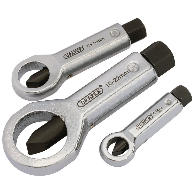 Nut Splitter Set, 9 - 22Mm (3 Piece) - Duchy Fasteners
