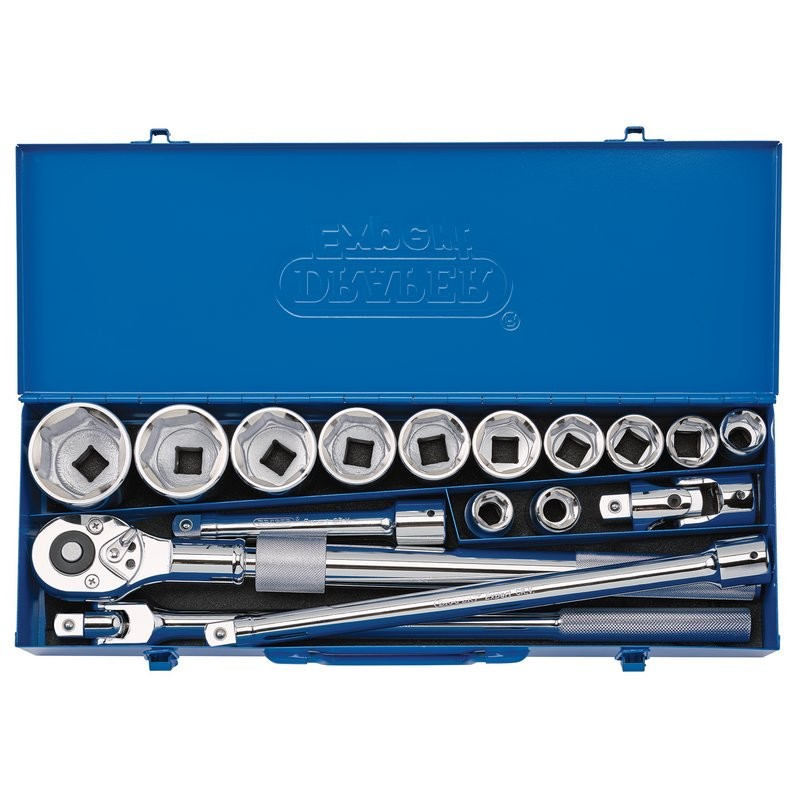 3/4" Square Drive Metric Socket Set In Metal Case (17 Piece) - Duchy Fasteners
