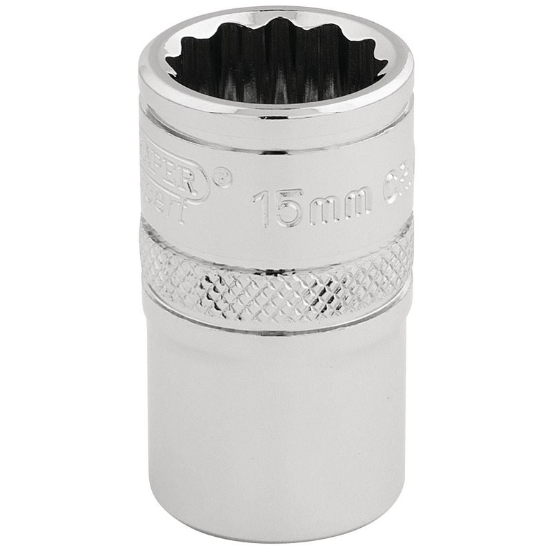 15Mm 12Pt Socket 1/2" Square Drive Hi-Torq (Pckd) - Duchy Fasteners