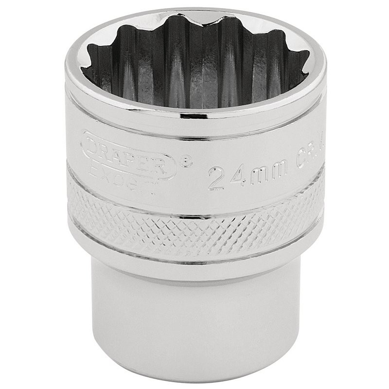 24Mm 12Pt Socket 1/2" Square Drive Hi-Torq (Pckd) - Duchy Fasteners
