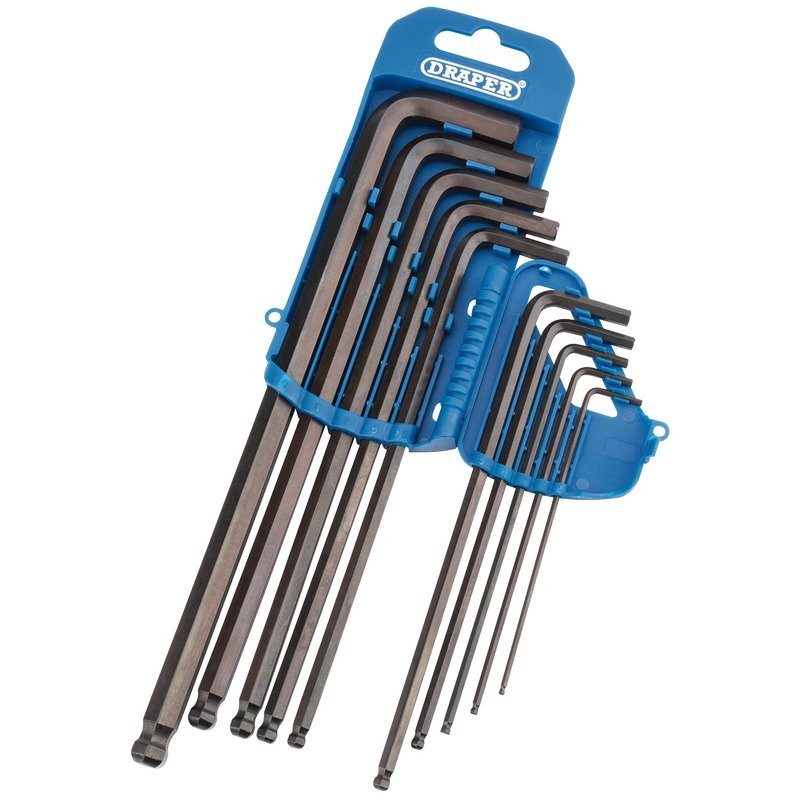EXTRA LONG METRIC HEX. AND BALL END HEX. KEY SET (10 PIECE)