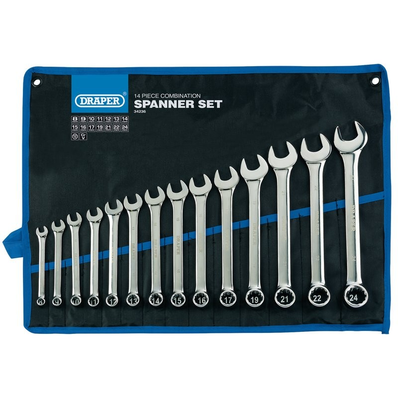 14 Pc Metric Combination Spanner Set - Duchy Fasteners