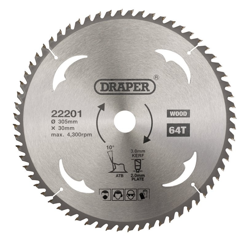 Tct Circular Saw Blade For Wood, 305 X 30Mm, 64T - Duchy Fasteners