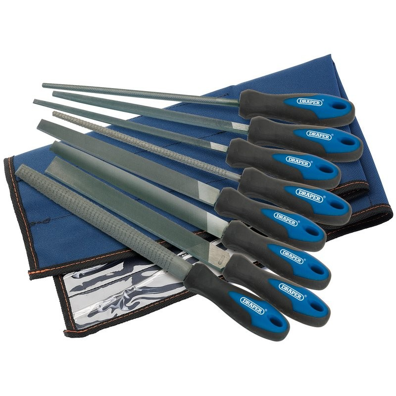 200Mm Soft Grip Engineers File & Rasp Set ( 8 Pce ) - Duchy Fasteners