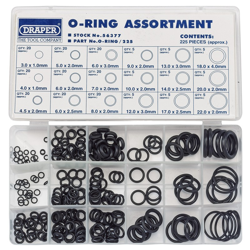 O Ring Asst 225 Pcs - Duchy Fasteners