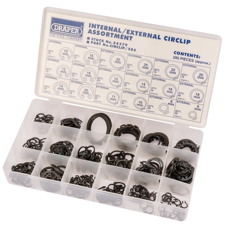 Internal And External Circlip Assortment (285 Piece) - Duchy Fasteners