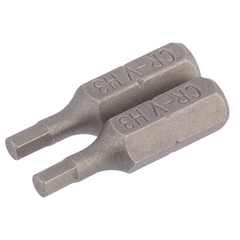 3Mm 1/4" Hexagonal Insert Bit 25Mm Long (2) - Duchy Fasteners