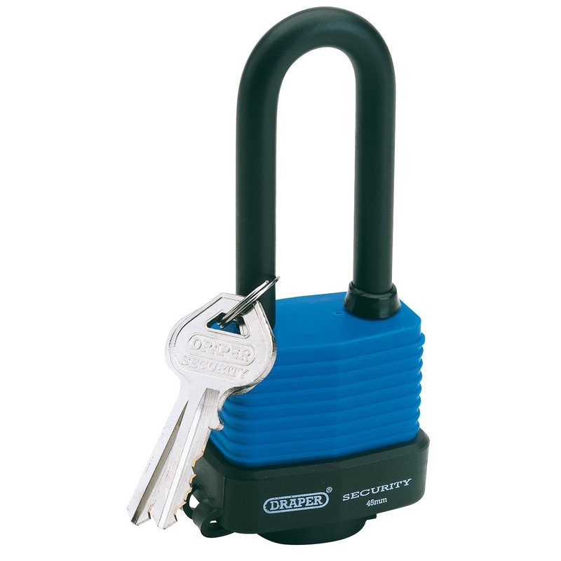 Laminated Steel Padlock With Extra Long Shackle, 45Mm - Duchy Fasteners