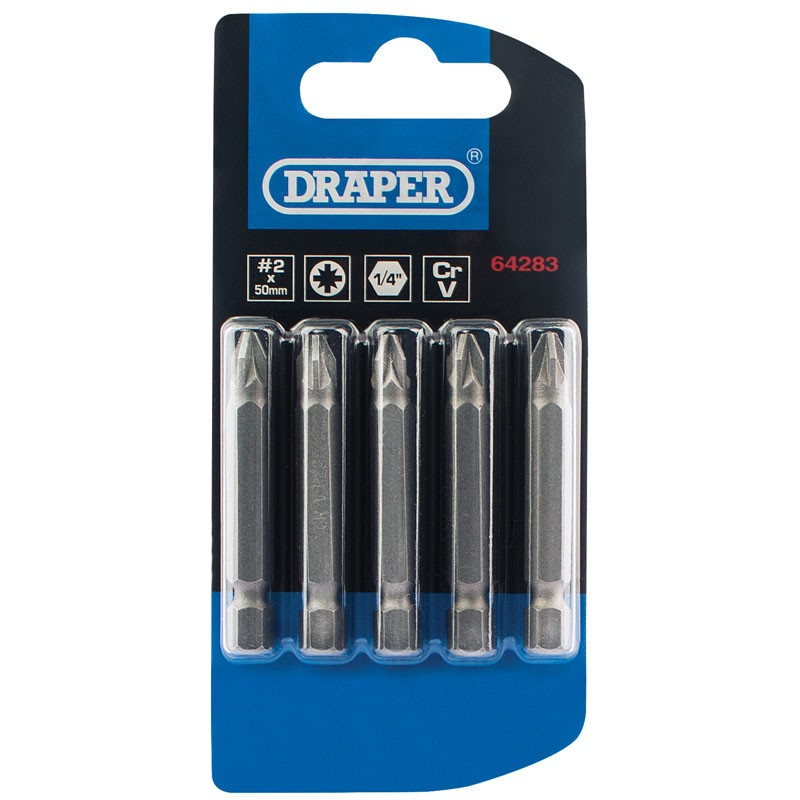 No2 Pozi 1/4"Hex 50Mm (5 Pack) - Duchy Fasteners