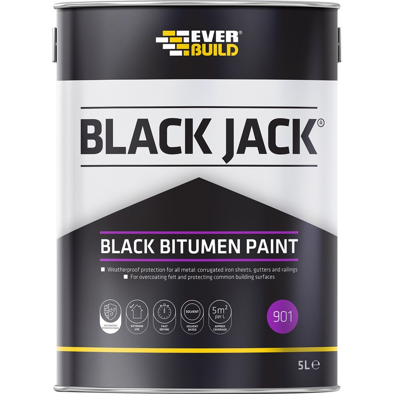 901 BLACK JACK BITUMEN PAINT 5LTR | Duchy Fasteners Cornwall