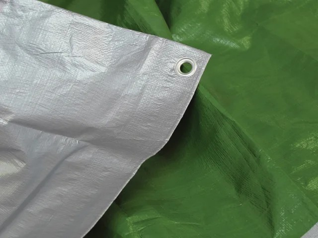 Faithfull Tarpaulin (Eye) Green/Silver 12Ft X 9Ft - Duchy Fasteners