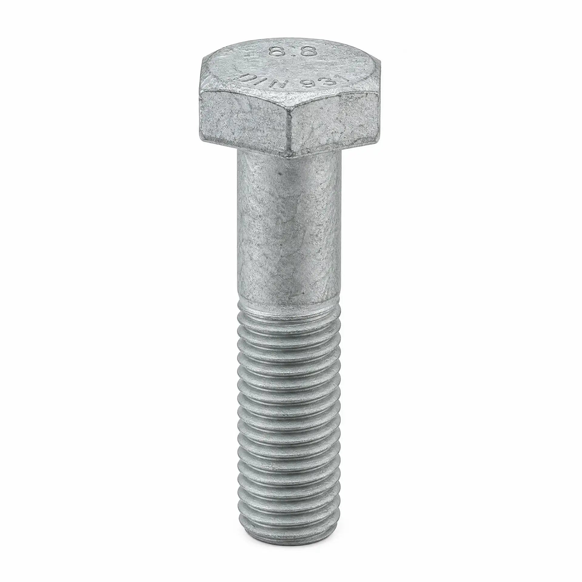 galvanised-hex-head-high-tensile-bolt-8-8-threaded-fastener-to-din-931-standard