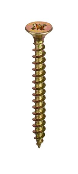 M6 X 200Mm - Countersunk Pozi Hi-T Screws Yellow Passivated - Duchy Fasteners