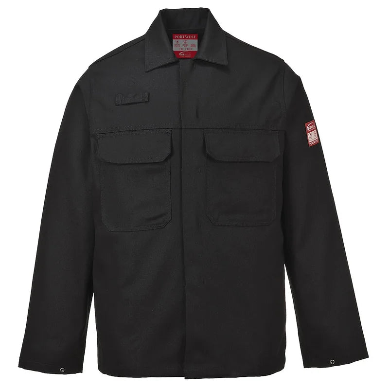 BIZWELD WORK JACKET BLACK 3XL (FLAME RESISTANT) - Duchy Fasteners