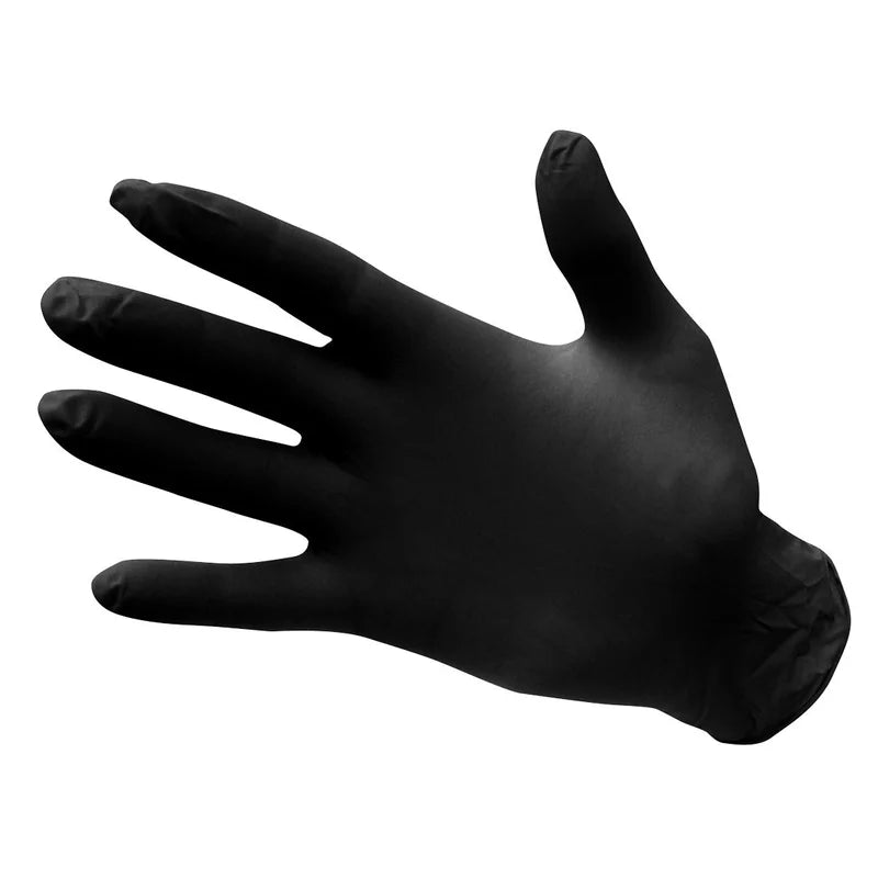 BLACK NITRILE DISPOSABLE GLOVES XL. (100) - Duchy Fasteners