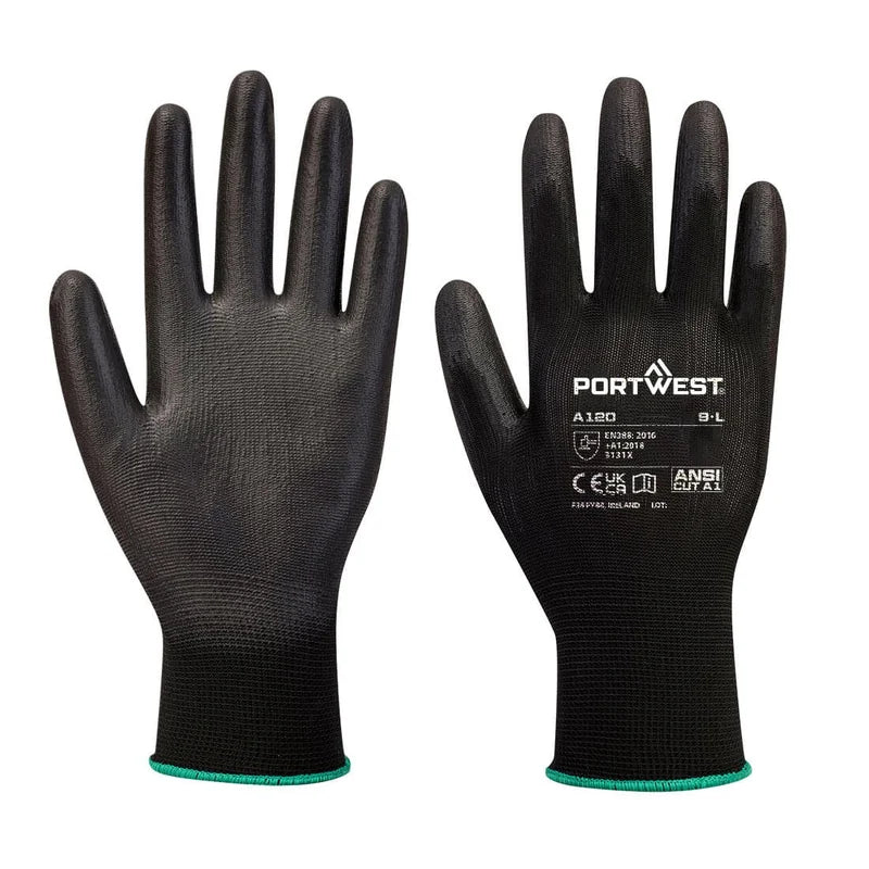 BLACK PU PALM GLOVE SIZE 10 XL - Duchy Fasteners