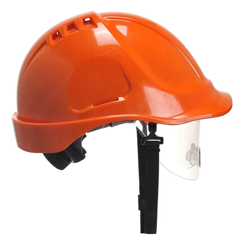 Endurance Visor Helmet Vented Complete With Chin Strap Orange - Duchy Fasteners