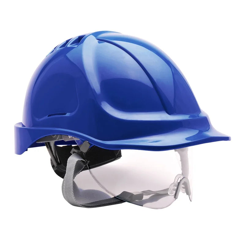 Endurance Visor Helmet Vented Complete With Chin Strap Royal Blue - Duchy Fasteners
