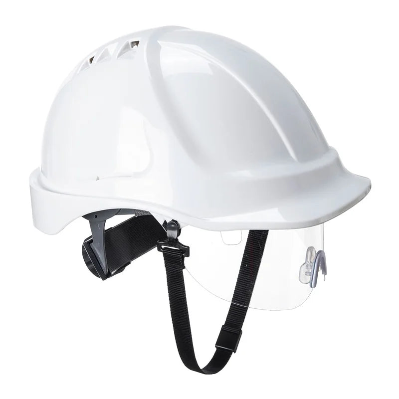 Endurance Visor Helmet Vented Complete With Chin Strap White - Duchy Fasteners