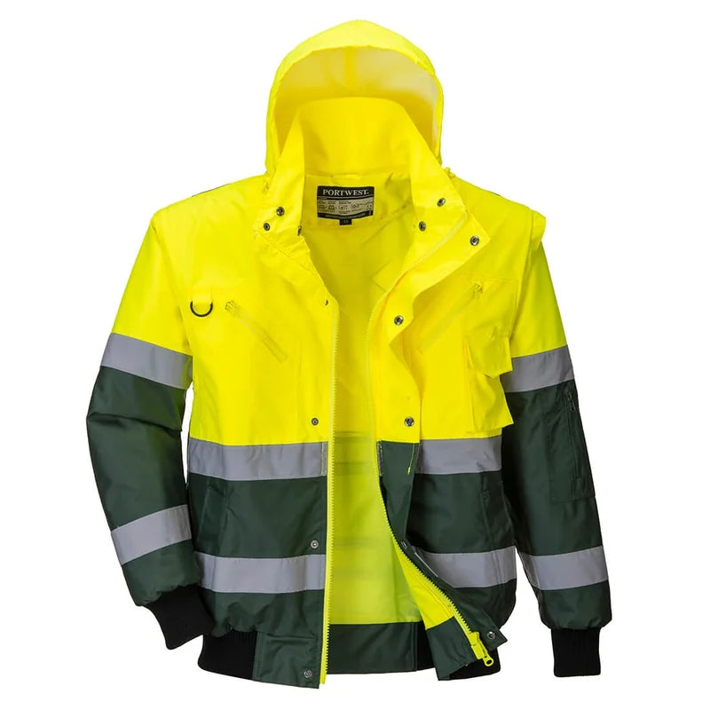 Hi-Viz Bomber Jacket Yellow/Green S - Duchy Fasteners