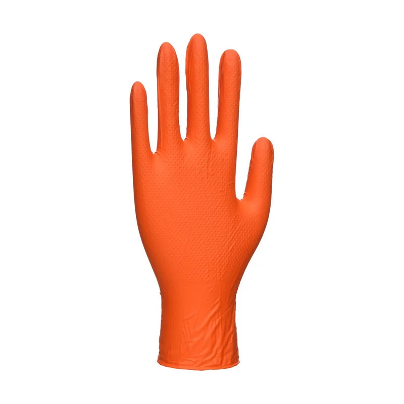 Nitrile Hd Disp Gloves Orange (Pk100) Lg - Duchy Fasteners