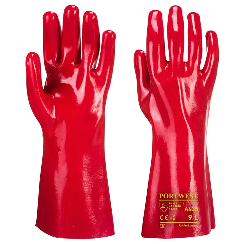Pvc Gauntlet Red 35Cm (14") Xl - Duchy Fasteners