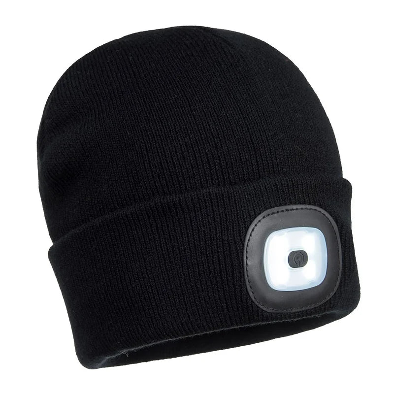 RECHARGEABLE LED BEANIE BLACK - Duchy Fasteners