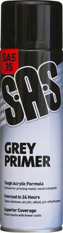 Sas Grey Primer 500Ml (Single) - Duchy Fasteners