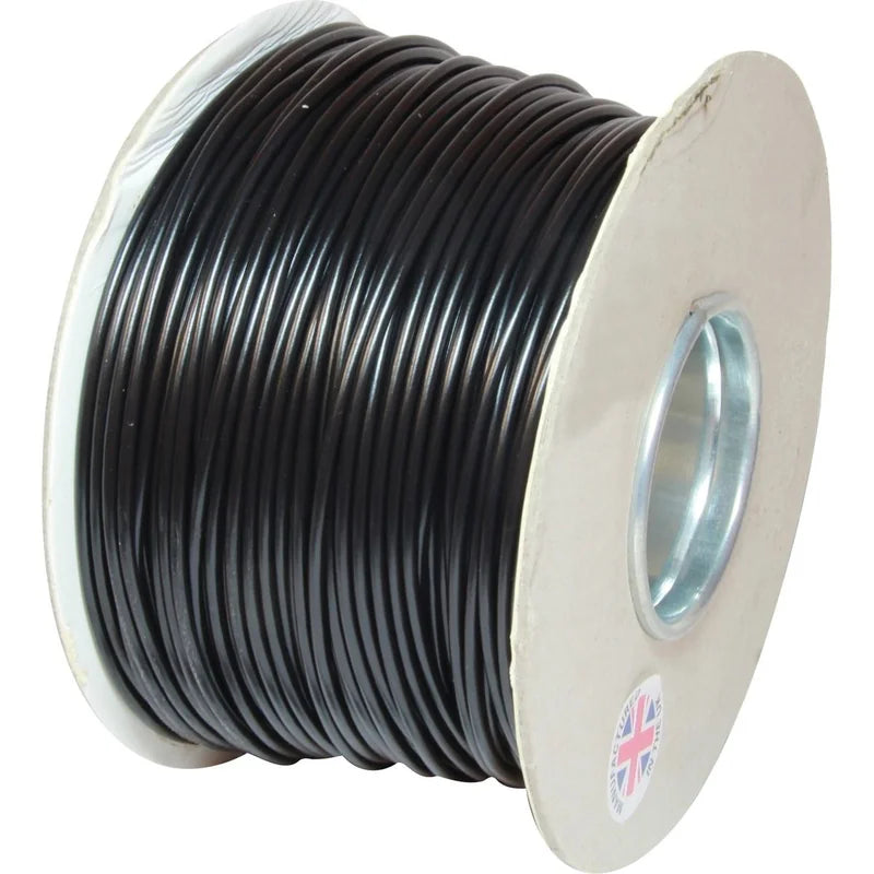 1MM X 50 - SINGLE CORE 14/0.30 M BLACK - Duchy Fasteners