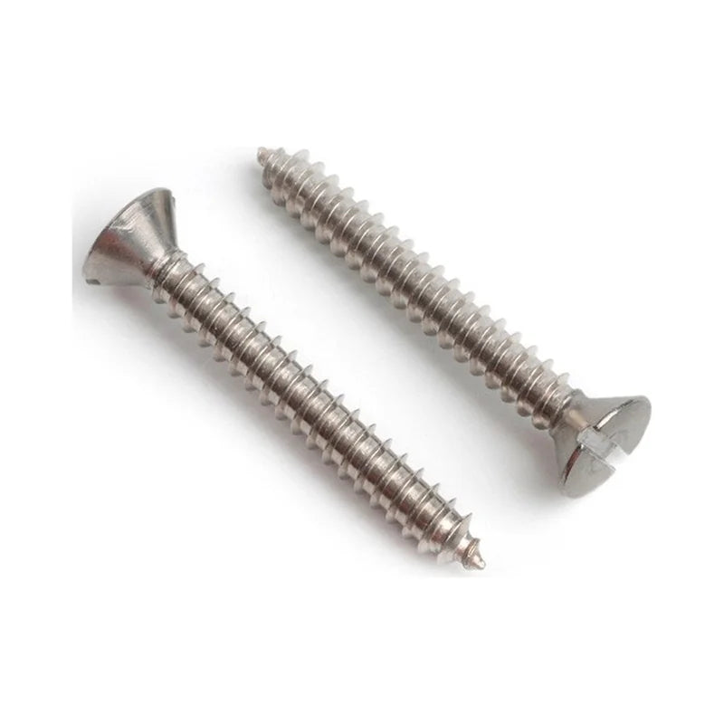 Slotted Countersunk Self Tapping Screws Stainless Steel A2