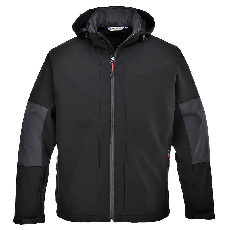 SOFT SHELL JACKET COMPLETE WITH HOOD BLACK XL - Duchy Fasteners