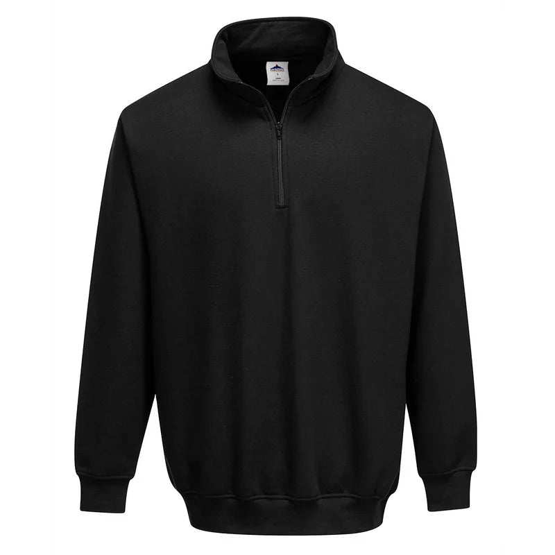 Sorrento Zip Neck Sweatshirt Navy S - Duchy Fasteners