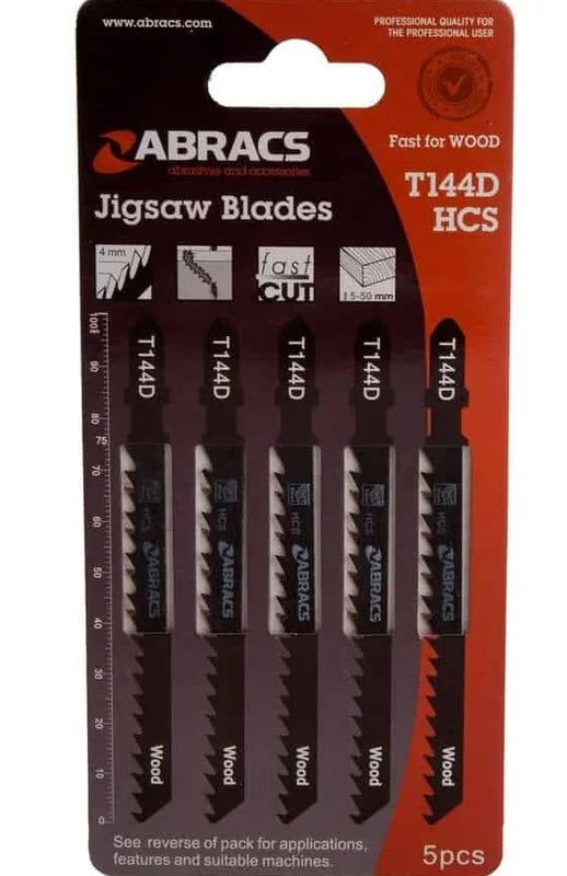 T144Dp Abracs Jigsaw Blades (5Pce) - Duchy Fasteners